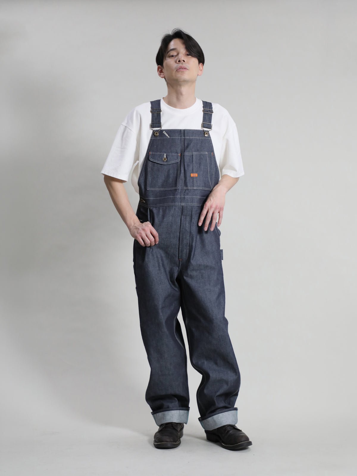 B-1969-XX-O 【岡山産 セルビッチデニム】オーバーオール リジッド SELVEDGE DENIM OVERALLS