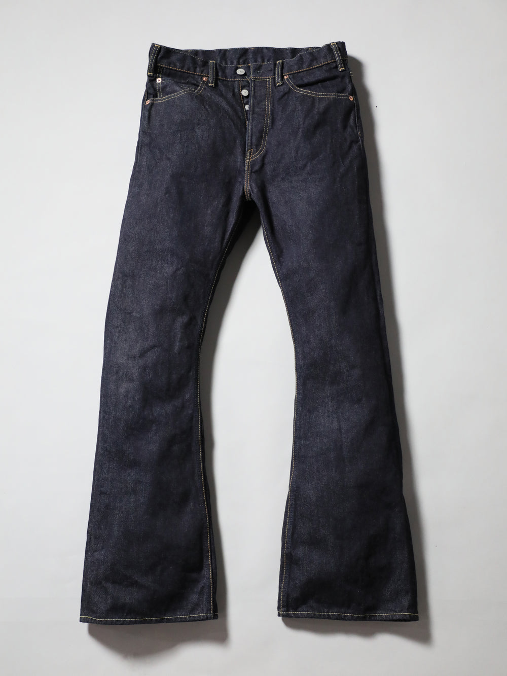 B-1969-XX-F-680 岡山産セルビッチデニム フレアジーンズ ワンウォッシュ  FLARE SELVEDGE DENIM ONEWASH