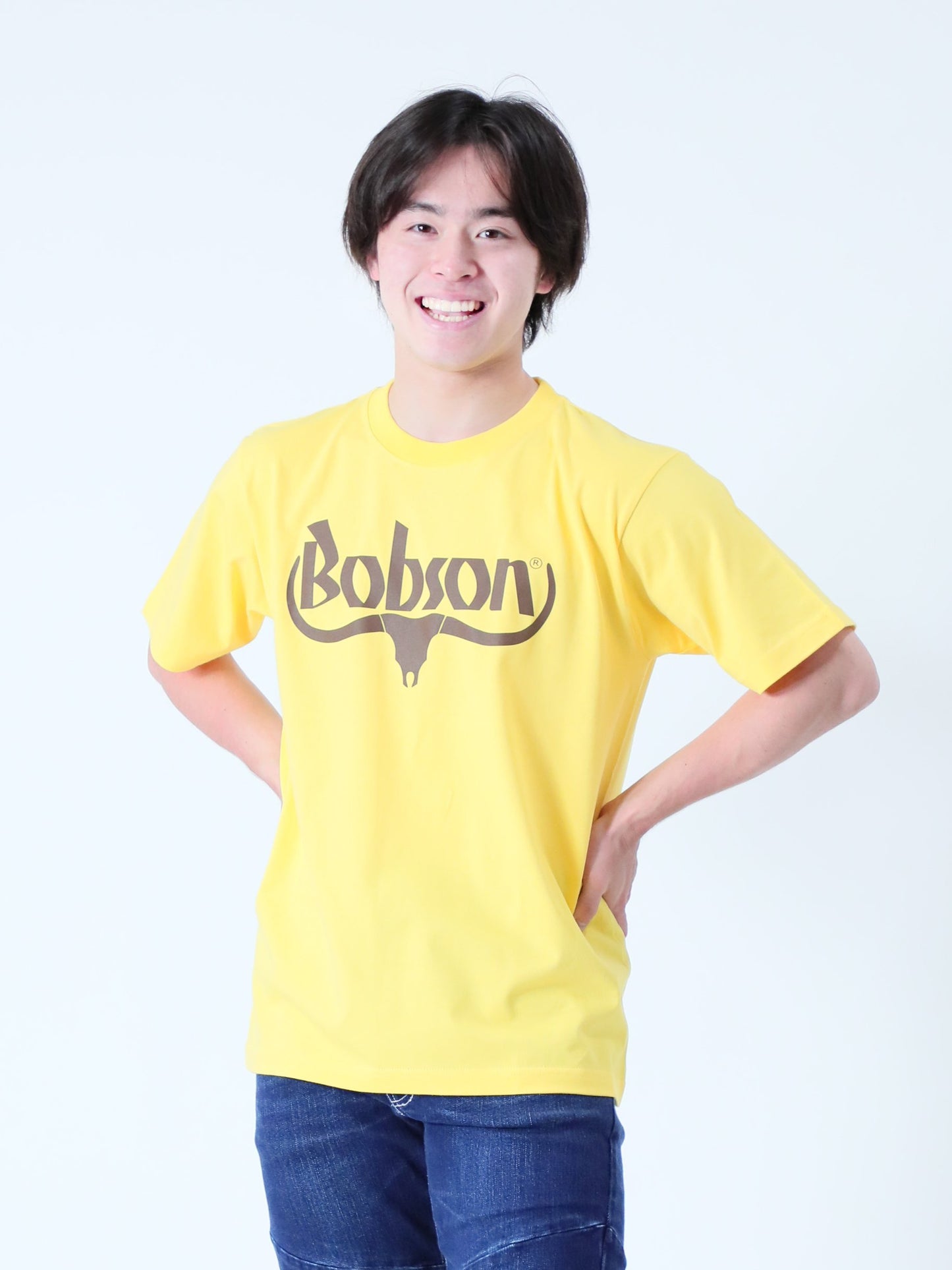 BOBSON | ボブソン | プリントTシャツ | キャトル | スポーツ | ジーンズ | メンズコーデ | カラーバリエーション | レディスコーデ | ユニセックス | イエロー