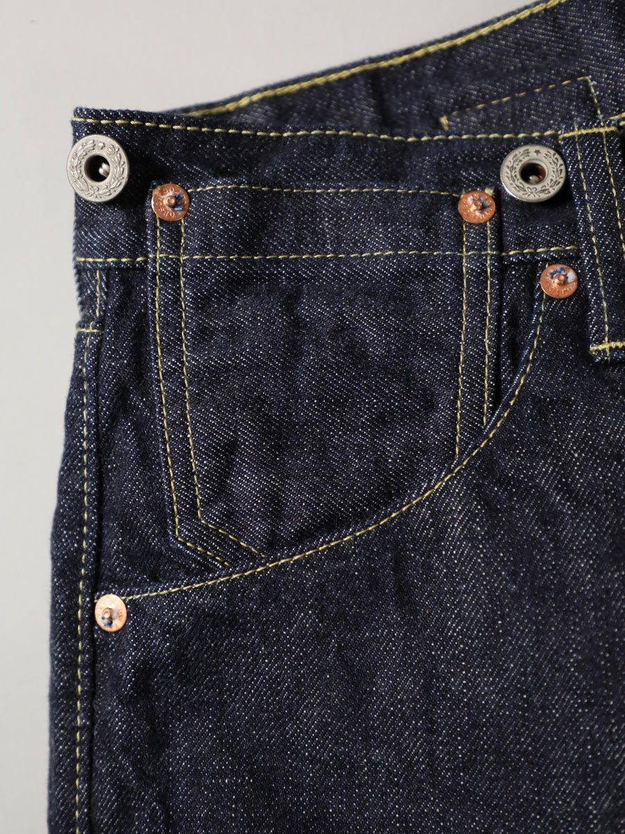 B-1969-XX-RR2011-680 岡山産セルビッチデニム シンチバックジーンズ ワンウォッシュ CINCH BUCKLE SELVEDGE DENIM ONEWASH