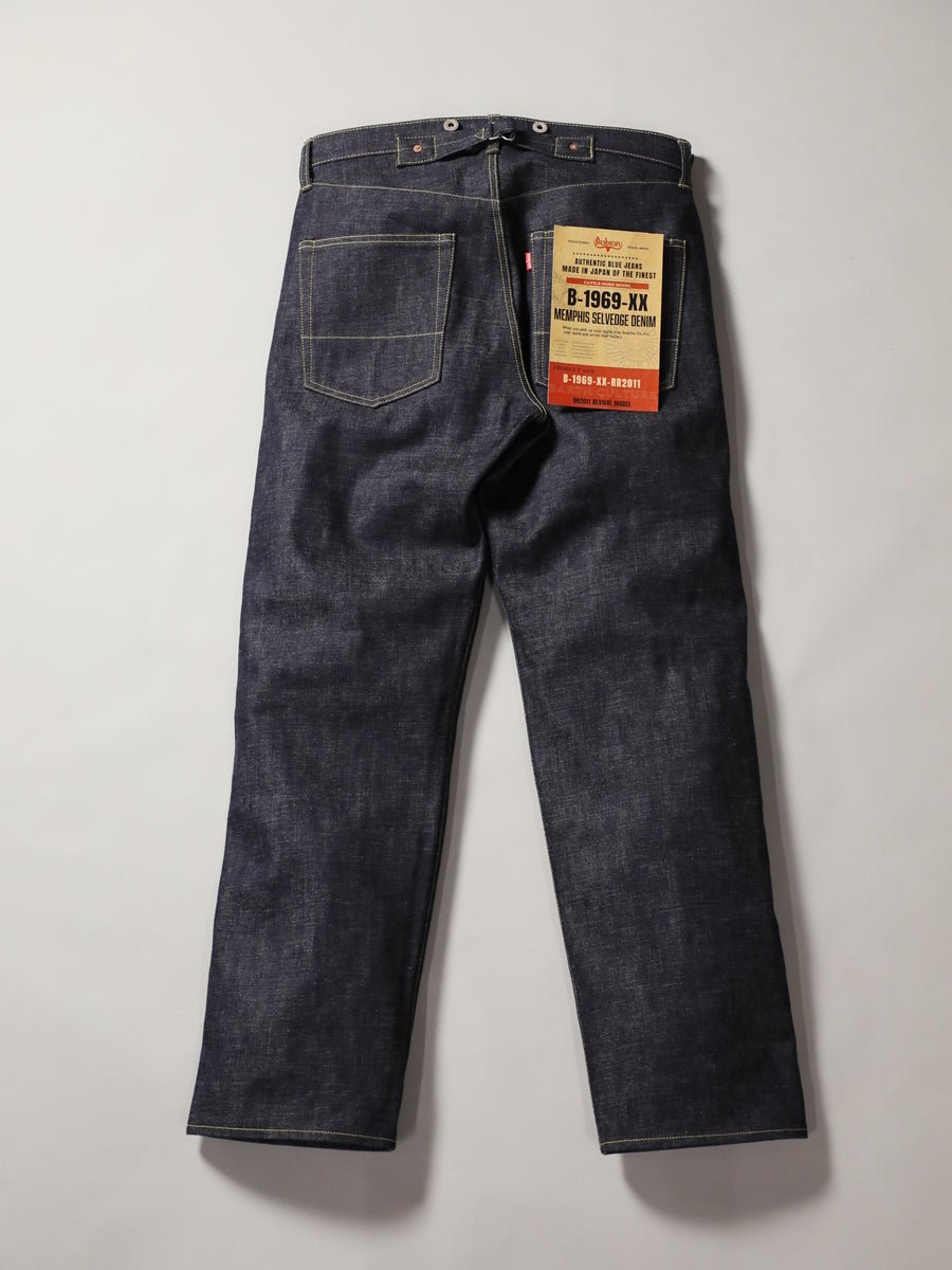 B-1969-XX-RR2011-004 岡山産セルビッチデニム シンチバックジーンズ リジット CINCH BUCKLE SELVEDGE DENIM RIGID