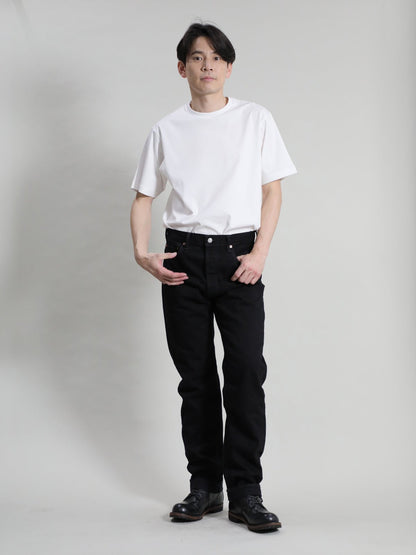 B-1969-XX-J-BK-680　【岡山産 縦横ブラックブラックセルビッチデニム】ジーンズワンウオッシュ　Straight Black Selvedge Denim  Onewash