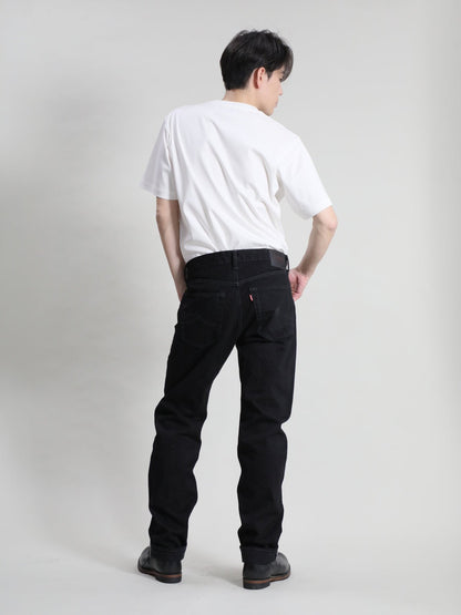 B-1969-XX-J-BK-680　【岡山産 縦横ブラックブラックセルビッチデニム】ジーンズワンウオッシュ　Straight Black Selvedge Denim  Onewash