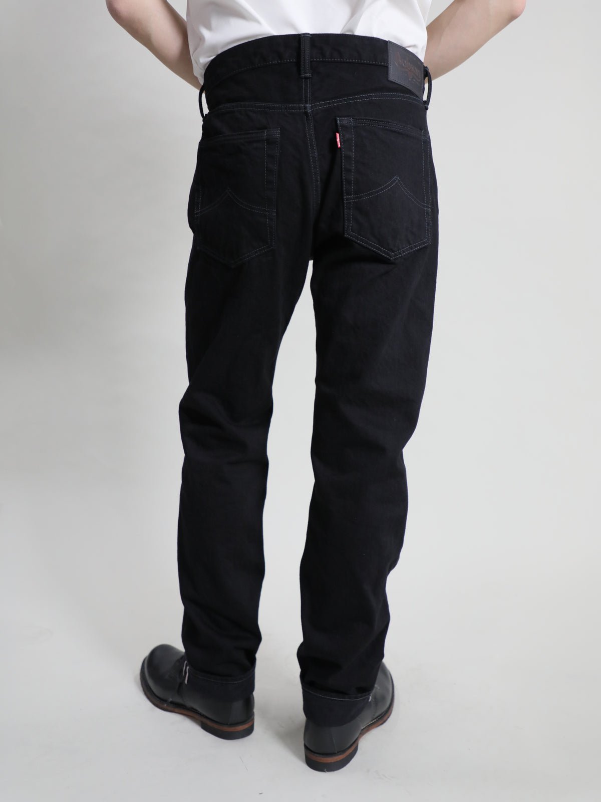 B-1969-XX-J-BK-680　【岡山産 縦横ブラックブラックセルビッチデニム】ジーンズワンウオッシュ　Straight Black Selvedge Denim  Onewash