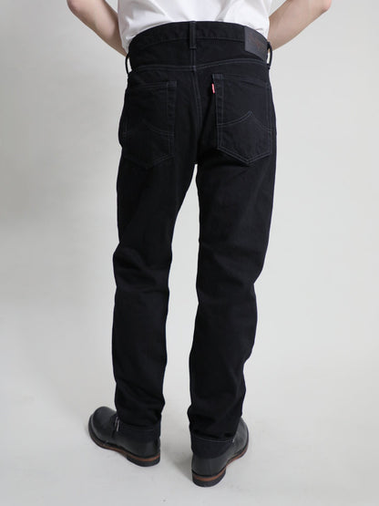 B-1969-XX-J-BK-680　【岡山産 縦横ブラックブラックセルビッチデニム】ジーンズワンウオッシュ　Straight Black Selvedge Denim  Onewash