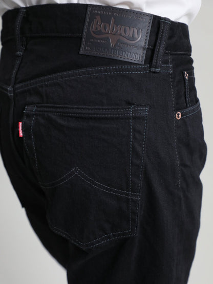 B-1969-XX-J-BK-680　【岡山産 縦横ブラックブラックセルビッチデニム】ジーンズワンウオッシュ　Straight Black Selvedge Denim  Onewash