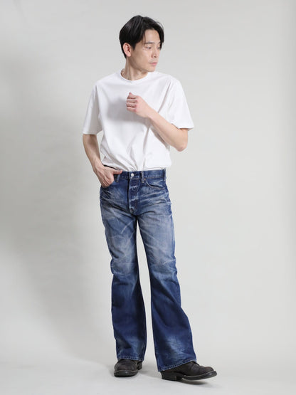 B-1969-XX-F-970 【岡山産 セルビッチデニム】ベルボトム  ユーズド加工  BELL-BOTTOM SELVEDGE DENIM USED WASH