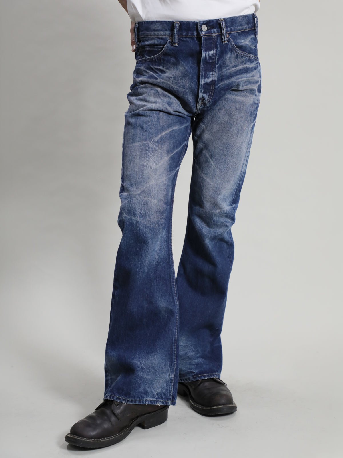 B-1969-XX-F-970 【岡山産 セルビッチデニム】ベルボトム  ユーズド加工  BELL-BOTTOM SELVEDGE DENIM USED WASH