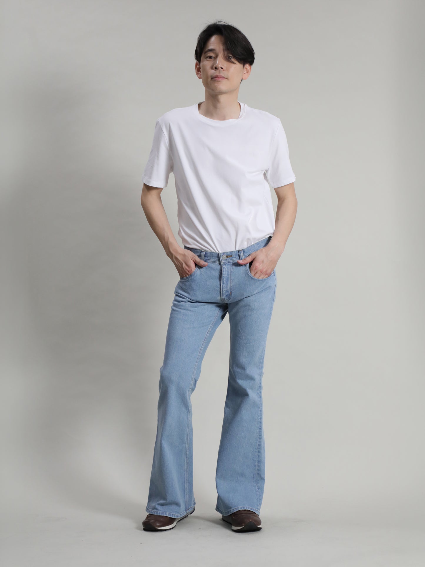 ベルボトムジーンズ　レトロハイブリーチカラー/ユニセックス　12.5oz