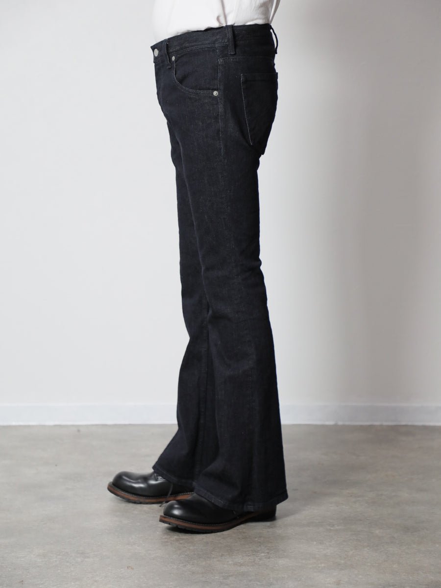 ジンバブエコットン ベルボトムジーンズ　ブラックカラー/ユニセックス