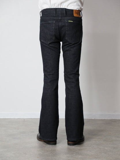 ジンバブエコットン ベルボトムジーンズ　ブラックカラー/ユニセックス