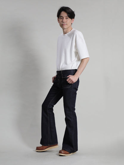 貼りポケベルボトムジーンズ　1970年代復刻  ワンウォッシュカラー/ユニセックス  12.5oz