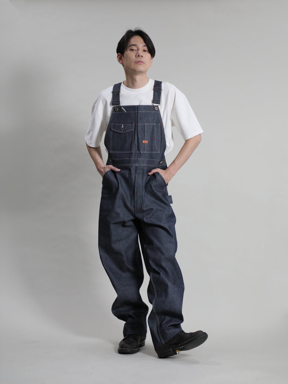 B-1969-XX-O 【岡山産 セルビッチデニム】オーバーオール リジッド SELVEDGE DENIM  OVERALLS