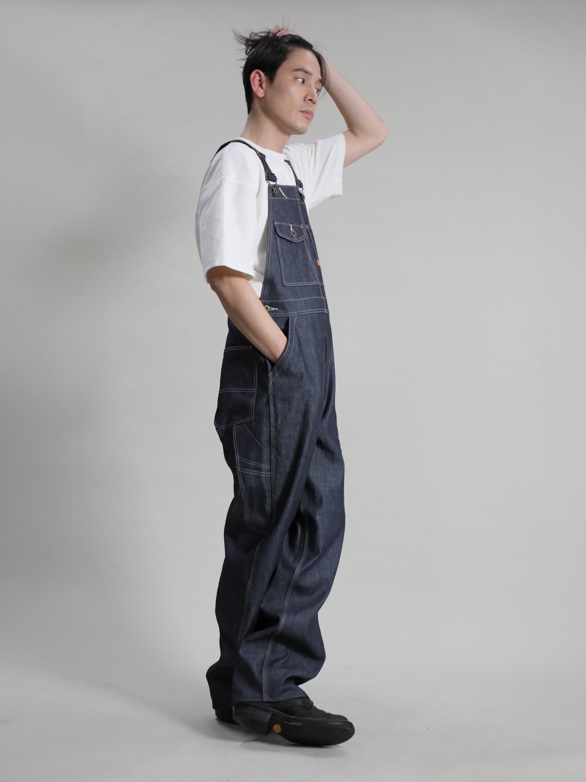 B-1969-XX-O 【岡山産 セルビッチデニム】オーバーオール リジッド SELVEDGE DENIM  OVERALLS