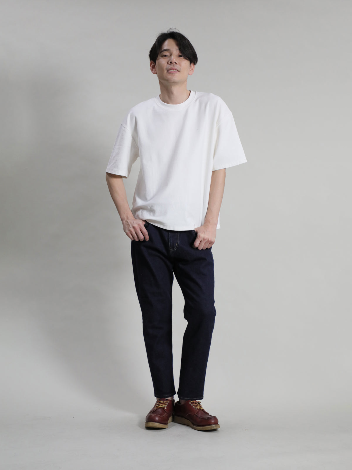 ワイドフィットテーパードジーンズ　ワンウォッシュカラー/ユニセックス  12.5oz