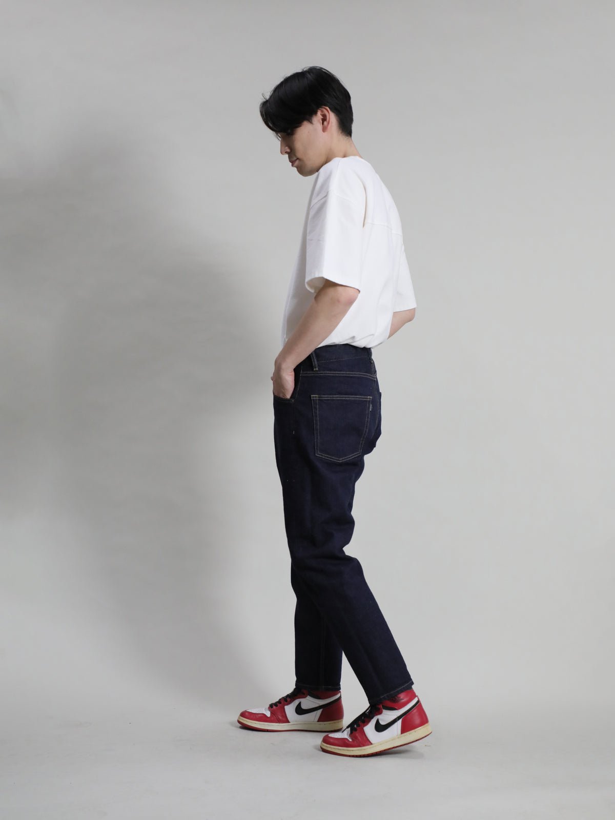 ワイドフィットテーパードジーンズ　ワンウォッシュカラー/ユニセックス  12.5oz