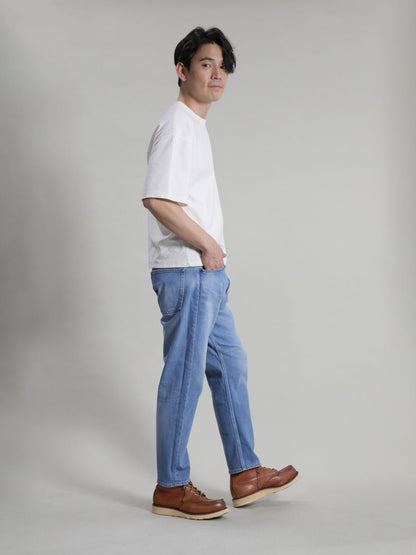 ワイドフィットテーパードジーンズ　ブリーチカラー/ユニセックス  12.5oz