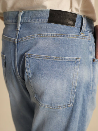 ワイドフィットテーパードジーンズ　ブリーチカラー/ユニセックス  12.5oz