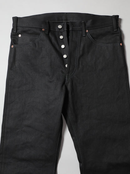 B-1969-XX-F-BK-004 【岡山産 縦横ブラックブラックセルビッチデニム】ベルボトム リジッド  BELL-BOTTOM BLACK SELVEDGE DENIM RIGID