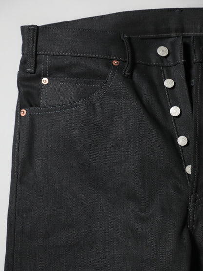 B-1969-XX-F-BK-004 【岡山産 縦横ブラックブラックセルビッチデニム】ベルボトム リジッド  BELL-BOTTOM BLACK SELVEDGE DENIM RIGID