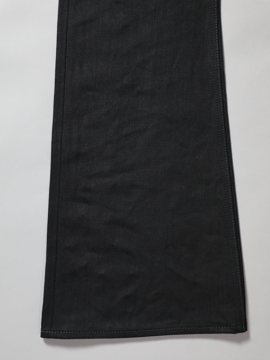 B-1969-XX-F-BK-004 【岡山産 縦横ブラックブラックセルビッチデニム】ベルボトム リジッド  BELL-BOTTOM BLACK SELVEDGE DENIM RIGID