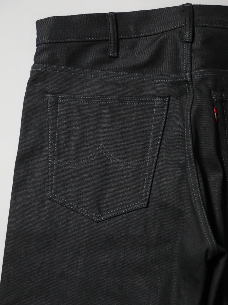 B-1969-XX-F-BK-004 【岡山産 縦横ブラックブラックセルビッチデニム】ベルボトム リジッド  BELL-BOTTOM BLACK SELVEDGE DENIM RIGID