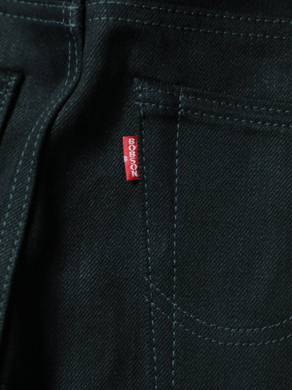 B-1969-XX-F-BK-004 【岡山産 縦横ブラックブラックセルビッチデニム】ベルボトム リジッド  BELL-BOTTOM BLACK SELVEDGE DENIM RIGID