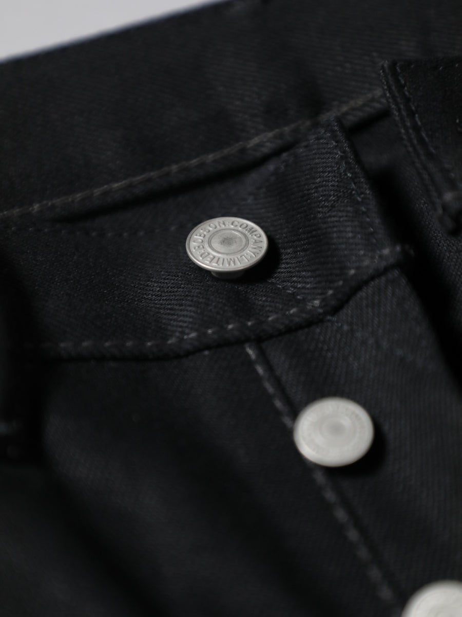 B-1969-XX-F-BK-004 【岡山産 縦横ブラックブラックセルビッチデニム】ベルボトム リジッド  BELL-BOTTOM BLACK SELVEDGE DENIM RIGID