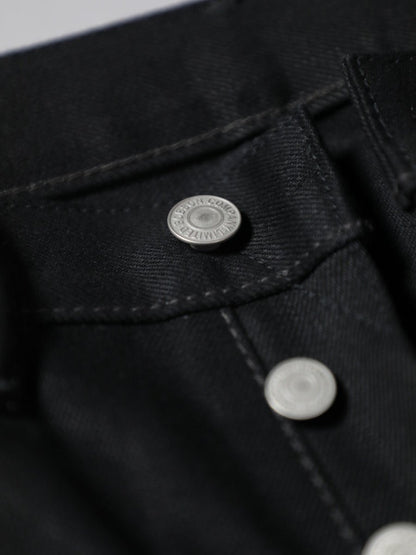 B-1969-XX-F-BK-004 【岡山産 縦横ブラックブラックセルビッチデニム】ベルボトム リジッド  BELL-BOTTOM BLACK SELVEDGE DENIM RIGID