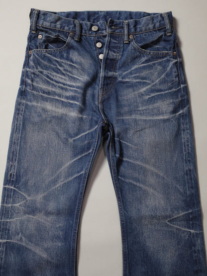B-1969-XX-F-970 【岡山産 セルビッチデニム】ベルボトム  ユーズド加工  BELL-BOTTOM SELVEDGE DENIM USED WASH