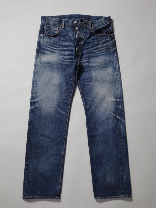 B-1969-XX-J-970　【岡山産 セルビッチデニム】ジーンズ ユーズドウオッシュ　Straight Selvedge Denim  usedwash