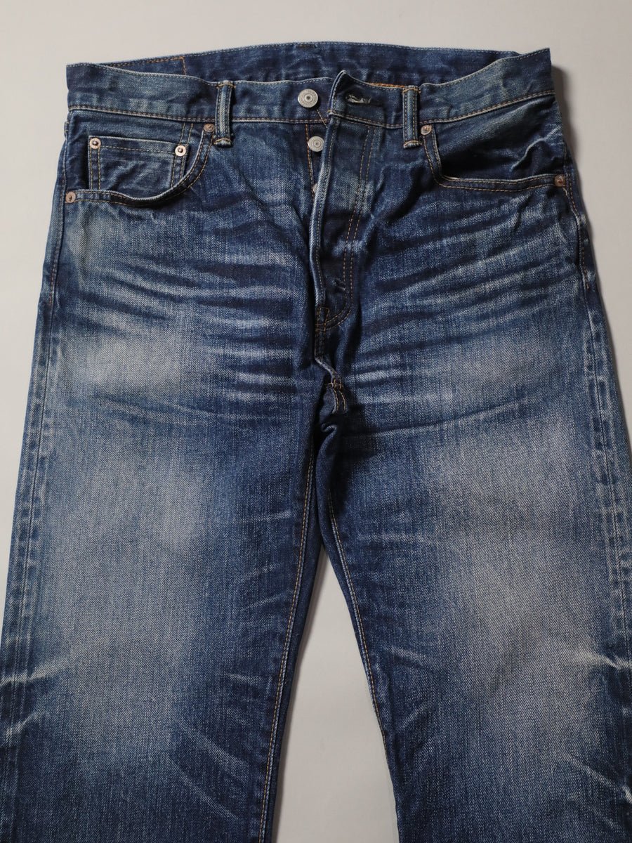B-1969-XX-J-970　【岡山産 セルビッチデニム】ジーンズ ユーズドウオッシュ　Straight Selvedge Denim  usedwash
