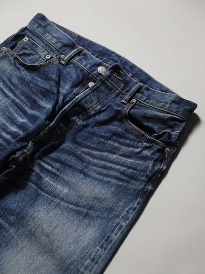 B-1969-XX-J-970　【岡山産 セルビッチデニム】ジーンズ ユーズドウオッシュ　Straight Selvedge Denim  usedwash