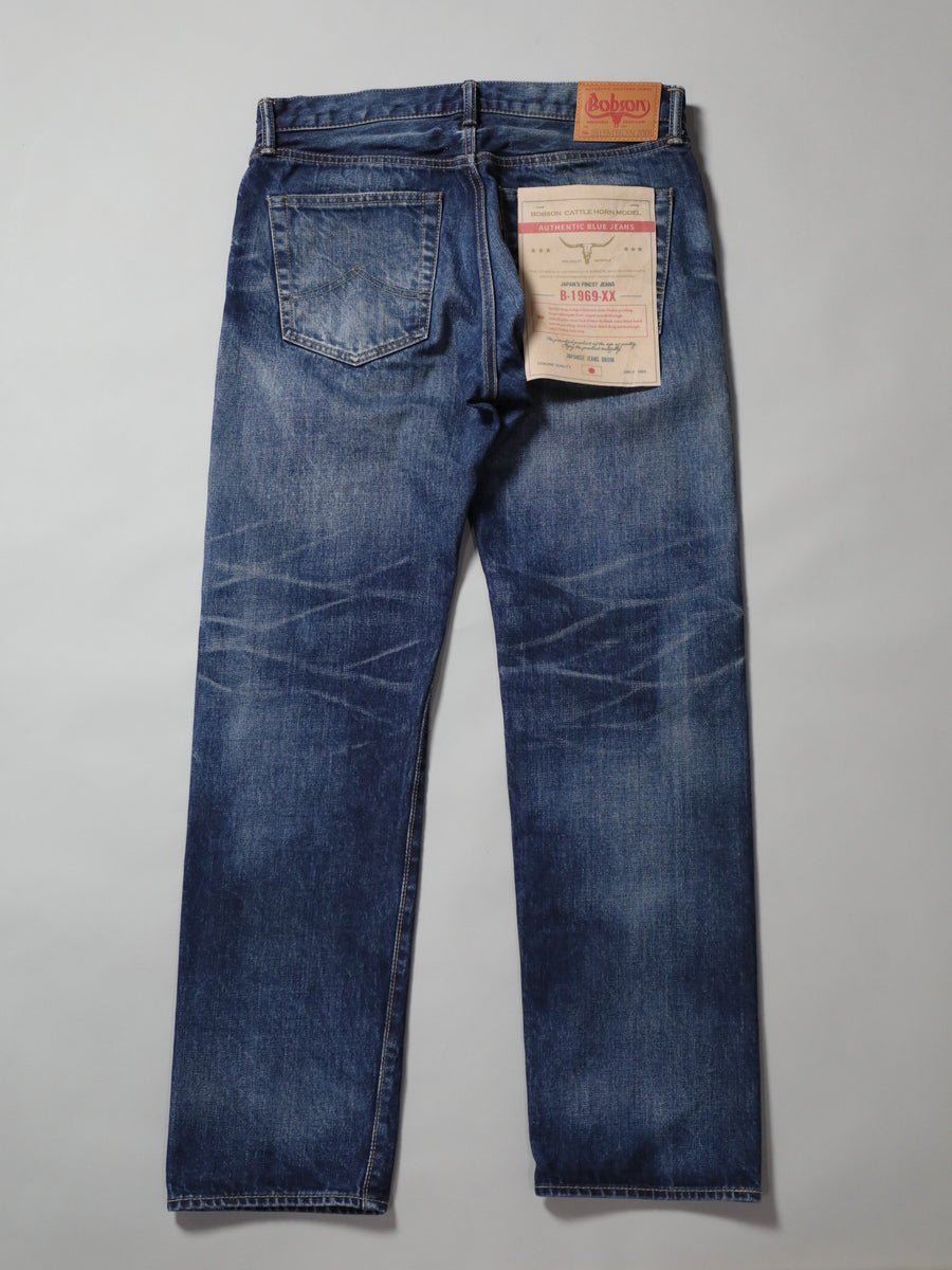 B-1969-XX-J-970　【岡山産 セルビッチデニム】ジーンズ ユーズドウオッシュ　Straight Selvedge Denim  usedwash