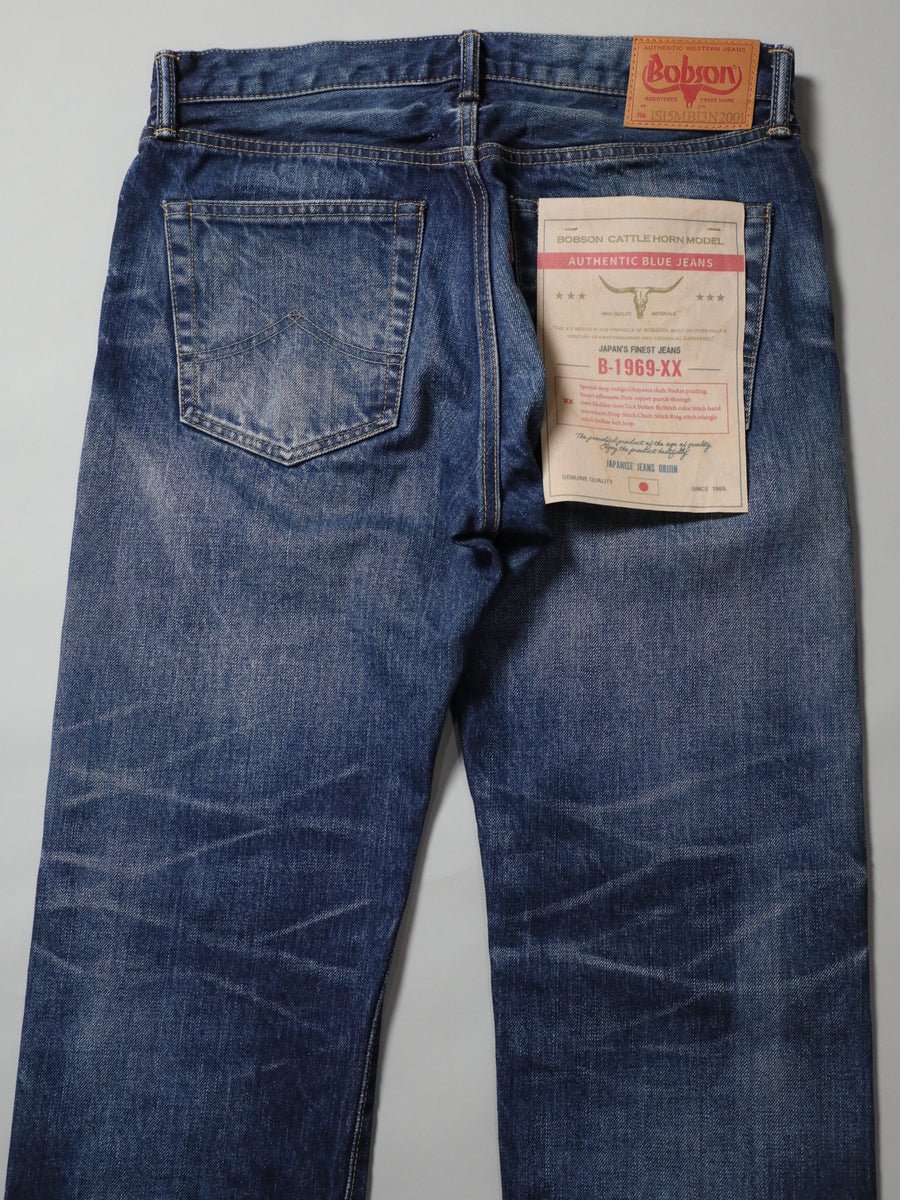 B-1969-XX-J-970　【岡山産 セルビッチデニム】ジーンズ ユーズドウオッシュ　Straight Selvedge Denim  usedwash
