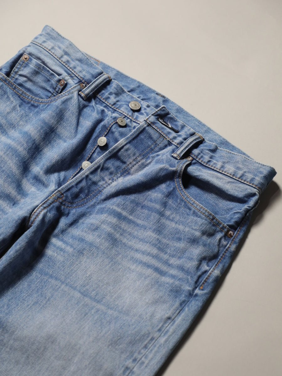 B-1969-XX-J-013　【岡山産 セルビッチデニム】ジーンズ ブリーチウオッシュ　Straight Selvedge Denim  bleach wash