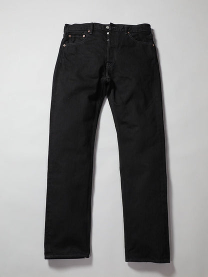 B-1969-XX-J-BK-680　【岡山産 縦横ブラックブラックセルビッチデニム】ジーンズワンウオッシュ　Straight Black Selvedge Denim  Onewash
