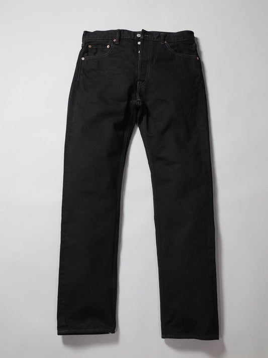 B-1969-XX-J-BK-680　【岡山産 縦横ブラックブラックセルビッチデニム】ジーンズワンウオッシュ　Straight Black Selvedge Denim  Onewash