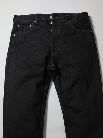B-1969-XX-J-BK-680　【岡山産 縦横ブラックブラックセルビッチデニム】ジーンズワンウオッシュ　Straight Black Selvedge Denim  Onewash