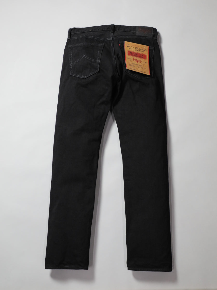 B-1969-XX-J-BK-680　【岡山産 縦横ブラックブラックセルビッチデニム】ジーンズワンウオッシュ　Straight Black Selvedge Denim  Onewash