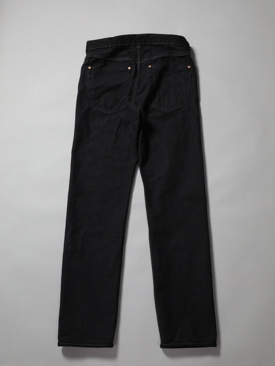 B-1969-XX-J-BK-680　【岡山産 縦横ブラックブラックセルビッチデニム】ジーンズワンウオッシュ　Straight Black Selvedge Denim  Onewash