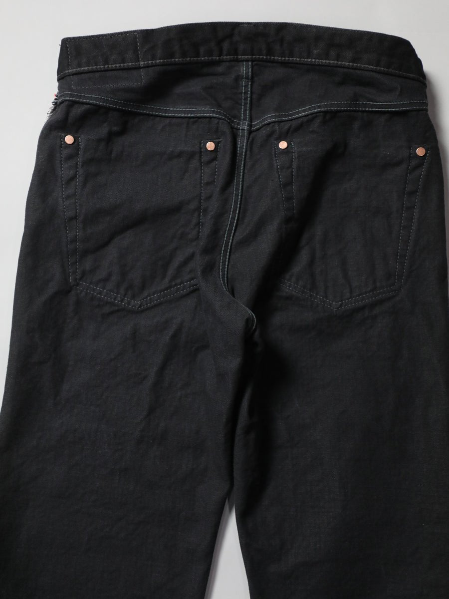 B-1969-XX-J-BK-680　【岡山産 縦横ブラックブラックセルビッチデニム】ジーンズワンウオッシュ　Straight Black Selvedge Denim  Onewash