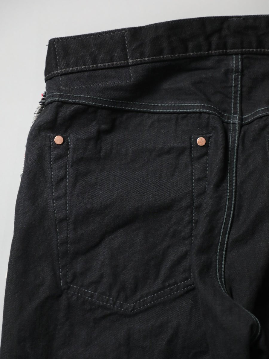 B-1969-XX-J-BK-680　【岡山産 縦横ブラックブラックセルビッチデニム】ジーンズワンウオッシュ　Straight Black Selvedge Denim  Onewash