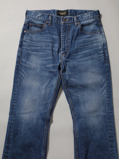 シューカットジーンズ　ユーズドカラー