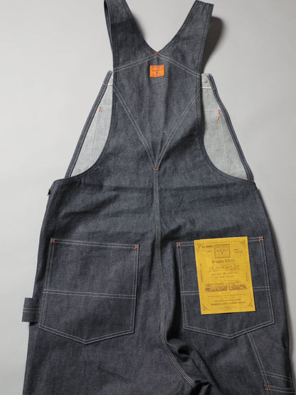 B-1969-XX-O 【岡山産 セルビッチデニム】オーバーオール リジッド SELVEDGE DENIM  OVERALLS