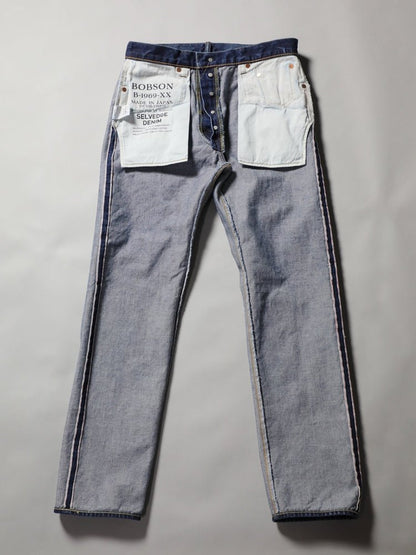 B-1969-XX-J-970　【岡山産 セルビッチデニム】ジーンズ ユーズドウオッシュ　Straight Selvedge Denim  usedwash