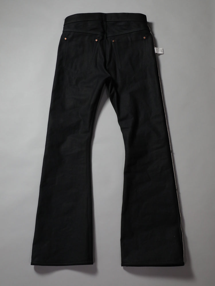 B-1969-XX-F-BK-004 【岡山産 縦横ブラックブラックセルビッチデニム】ベルボトム リジッド  BELL-BOTTOM BLACK SELVEDGE DENIM RIGID