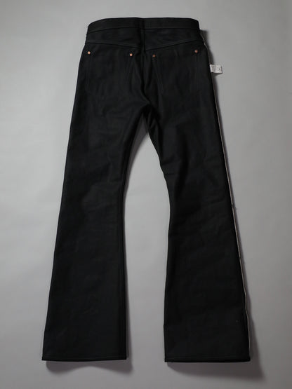 B-1969-XX-F-BK-004 【岡山産 縦横ブラックブラックセルビッチデニム】ベルボトム リジッド  BELL-BOTTOM BLACK SELVEDGE DENIM RIGID