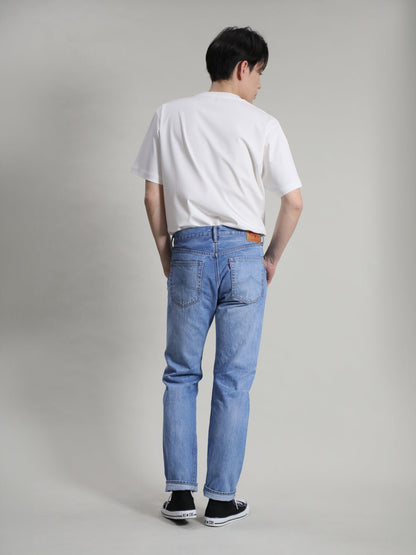 B-1969-XX-J-013　【岡山産 セルビッチデニム】ジーンズ ブリーチウオッシュ　Straight Selvedge Denim  bleach wash
