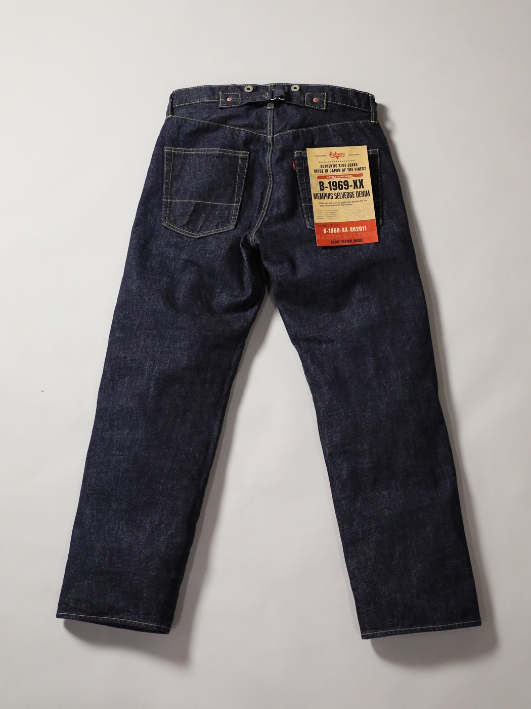 B-1969-XX-RR2011-680 岡山産セルビッチデニム シンチバックジーンズ ワンウォッシュ CINCH BUCKLE SELVEDGE  DENIM ONEWASH